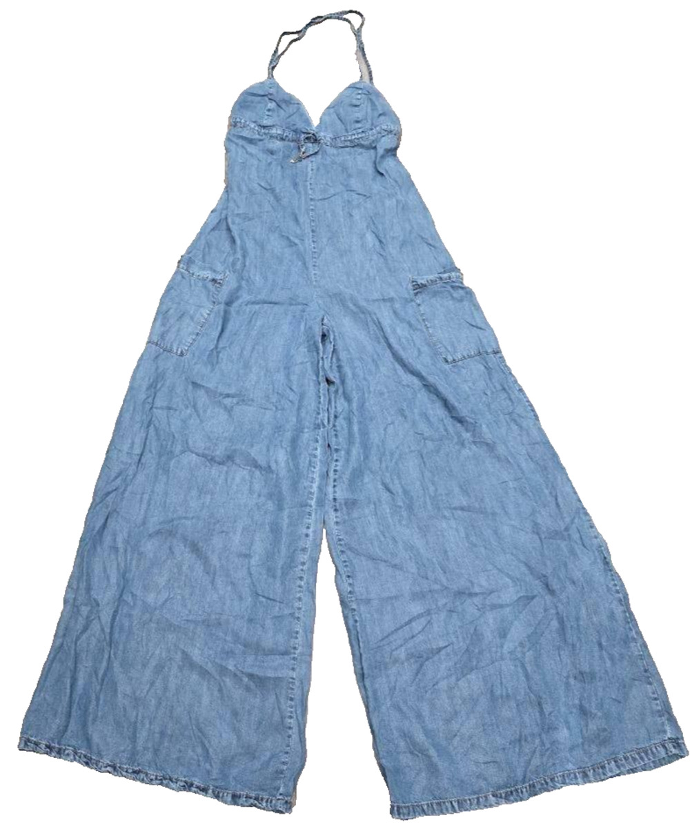Studio F Size 10 One Shoulder Y2K preppy women Ruffle Wide Leg Jumpsuit A009412